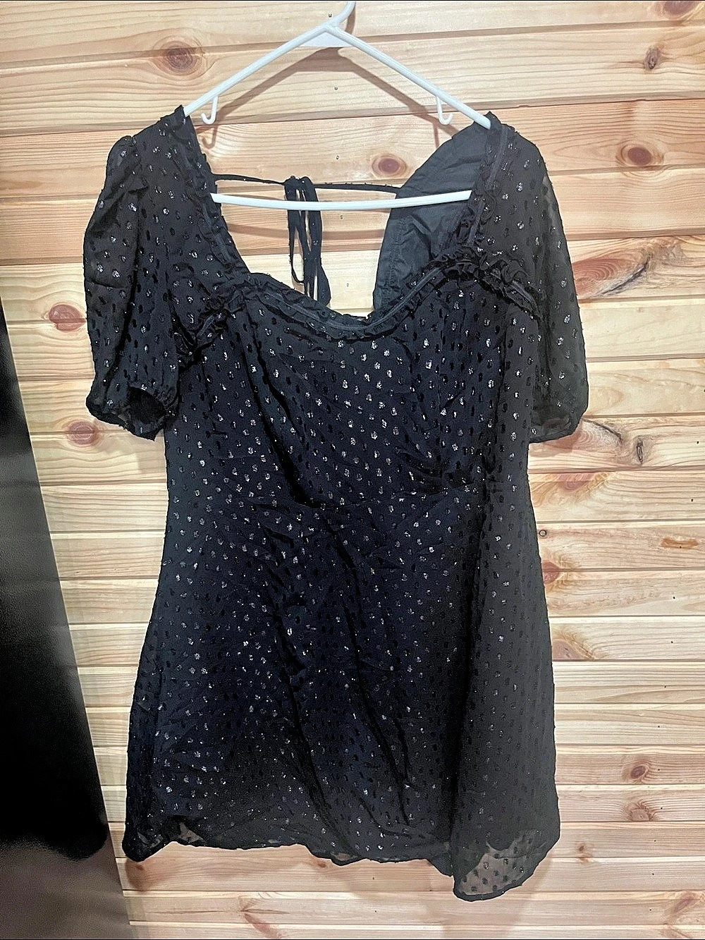 Ross Black Eyelet Mini Dress Size 1X NWT